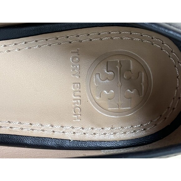 TORY BURCH Black Chelsea Leather Ballet Flats Shoes Womens Sz 6 M‎ Original Box - Picture 12 of 15